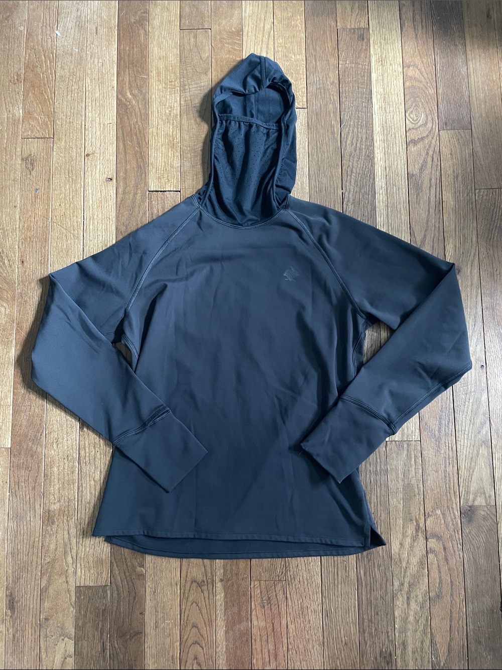 Rabbit Running Black Lightweight Hooded Active Top